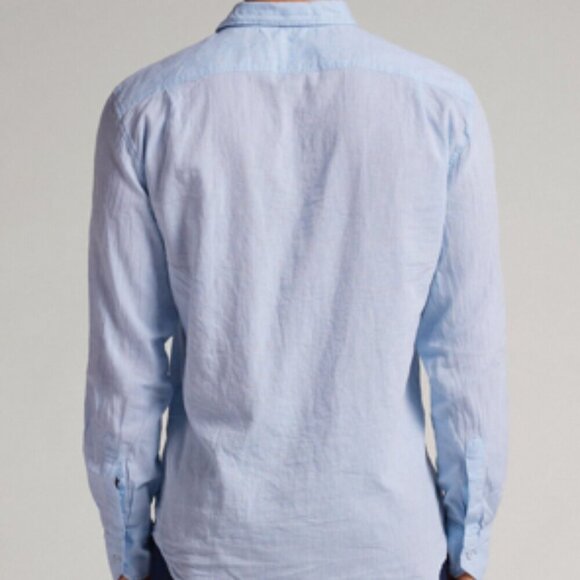 INTIMISSIMI Uomo Light Blue Linen/Cotton Button Up Shirt XL - Picture 3 of 14